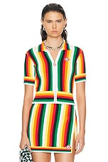 Casablanca Striped Towelling Top in Multi, view 1, click to view large image.