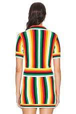 Casablanca Striped Towelling Top in Multi, view 3, click to view large image.