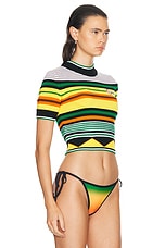 Casablanca Striped Tee in Multi Stripe, view 2, click to view large image.