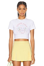 Casablanca Cropped T-Shirt in Crayon Tennis Club, view 1, click to view large image.