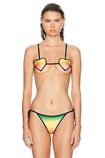 Casablanca Heart Shape Bikini Top in Gradient, view 1, click to view large image.
