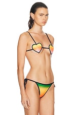 Casablanca Heart Shape Bikini Top in Gradient, view 2, click to view large image.