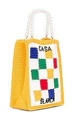 Casablanca Mini Crochet Tote Bag in Multi, view 4, click to view large image.