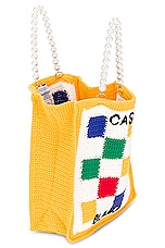 Casablanca Mini Crochet Tote Bag in Multi, view 5, click to view large image.