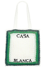 Casablanca Cotton Crochet Bag in Green, view 1, click to view large image.