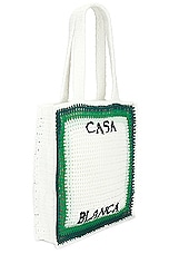 Casablanca Cotton Crochet Bag in Green, view 4, click to view large image.