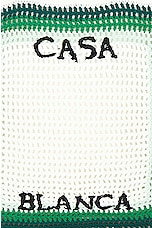 Casablanca Cotton Crochet Bag in Green, view 7, click to view large image.