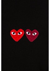 COMME des GARCONS PLAY Double Emblem Cardigan in Black, view 7, click to view large image.
