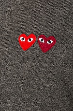 COMME des GARCONS PLAY Double Emblem Cardigan in Grey, view 7, click to view large image.
