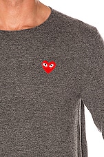 COMME des GARCONS PLAY Logo Emblem Sweatshirt in Grey, view 5, click to view large image.