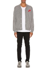 COMME des GARCONS PLAY Multiheart Cardigan in Grey, view 5, click to view large image.