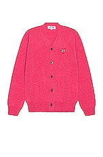 COMME des GARCONS PLAY Cardigan in Pink, view 1, click to view large image.