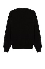 COMME des GARCONS PLAY V-Neck Pullover in Black, view 2, click to view large image.