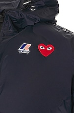 COMME des GARCONS PLAY K-Way Hoodie Full Zip in Navy, view 3, click to view large image.