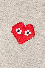 COMME des GARCONS PLAY Invader Hooded Sweatshirt in Grey, view 3, click to view large image.