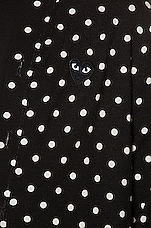 COMME des GARCONS PLAY Dot Print Wool Cardigan with Black Emblem in Black & Natural, view 6, click to view large image.