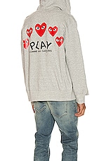 COMME des GARCONS PLAY Full Zip Hoodie in Grey, view 1, click to view large image.