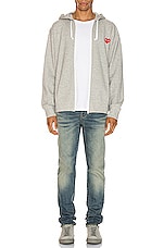 COMME des GARCONS PLAY Full Zip Hoodie in Grey, view 6, click to view large image.