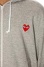 COMME des GARCONS PLAY Full Zip Hoodie in Grey, view 7, click to view large image.