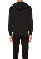 COMME des GARCONS PLAY Red Emblem Poly Hoodie in Black, view 3, click to view large image.