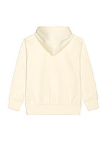 COMME des GARCONS PLAY Pullover Hoodie with Red Emblem in Ivory, view 2, click to view large image.