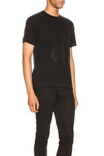 COMME des GARCONS PLAY Flipped Heart Cotton Tee in Black, view 2, click to view large image.