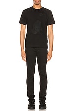 COMME des GARCONS PLAY Flipped Heart Cotton Tee in Black, view 4, click to view large image.