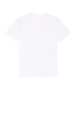 COMME des GARCONS PLAY Emblem Cotton Tee in White & Black, view 2, click to view large image.
