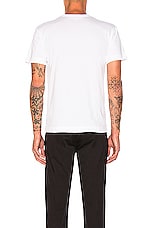 COMME des GARCONS PLAY Emblem Cotton Tee in White & Black, view 5, click to view large image.