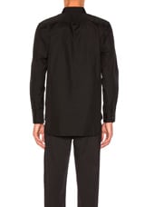 COMME des GARCONS PLAY Small Black Emblem Cotton Button Down in Black, view 3, click to view large image.