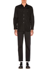 COMME des GARCONS PLAY Small Black Emblem Cotton Button Down in Black, view 4, click to view large image.