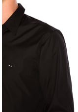 COMME des GARCONS PLAY Small Black Emblem Cotton Button Down in Black, view 5, click to view large image.