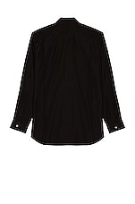 COMME des GARCONS PLAY Black Emblem Cotton Button Down in Black, view 2, click to view large image.
