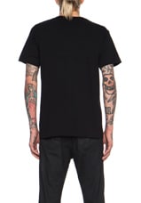 COMME des GARCONS PLAY Black Emblem Cotton Tee in Black, view 4, click to view large image.