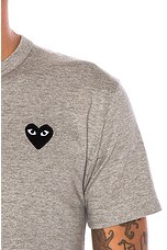 COMME des GARCONS PLAY Black Emblem Cotton Tee in Grey, view 5, click to view large image.