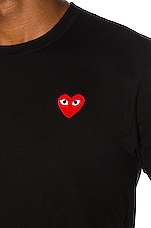 COMME des GARCONS PLAY Red Heart Tee in Black, view 5, click to view large image.