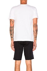COMME des GARCONS PLAY Cotton Tee with Black Emblem in White, view 3, click to view large image.