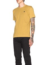 COMME des GARCONS PLAY Small Black Emblem Cotton Tee in Yellow, view 2, click to view large image.