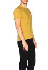 COMME des GARCONS PLAY Small Black Emblem Cotton Tee in Yellow, view 3, click to view large image.