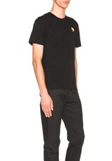 COMME des GARCONS PLAY Gold Emblem Tee in Black, view 3, click to view large image.