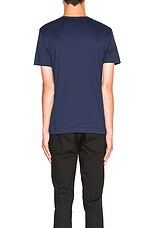 COMME des GARCONS PLAY Gold Emblem Tee in Navy, view 4, click to view large image.