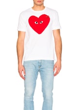 COMME des GARCONS PLAY Large Heart Tee in White, view 1, click to view large image.