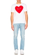 COMME des GARCONS PLAY Large Heart Tee in White, view 5, click to view large image.
