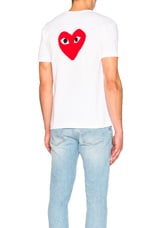 COMME des GARCONS PLAY Reverse Heart Tee in White, view 1, click to view large image.
