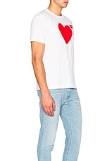 COMME des GARCONS PLAY Reverse Heart Tee in White, view 4, click to view large image.