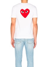 COMME des GARCONS PLAY Reverse Heart Tee in White, view 5, click to view large image.