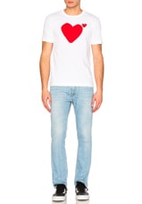 COMME des GARCONS PLAY Reverse Heart Tee in White, view 6, click to view large image.
