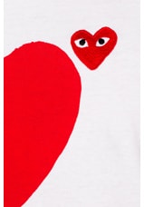 COMME des GARCONS PLAY Reverse Heart Tee in White, view 7, click to view large image.