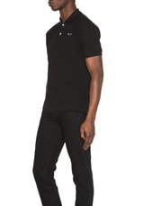 COMME des GARCONS PLAY Cotton Polo with Black Emblem in Black, view 2, click to view large image.