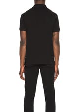 COMME des GARCONS PLAY Cotton Polo with Black Emblem in Black, view 4, click to view large image.